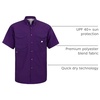 image:imageAlimens amp Gentle Short Sleeve Fishing Shirt Wicking Fabric Sun Protection Casual Button Down ShirtsDark Purple