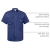 image:imageAlimens amp Gentle Short Sleeve Fishing Shirt Wicking Fabric Sun Protection Casual Button Down ShirtsNavy