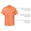 image:imageAlimens amp Gentle Short Sleeve Fishing Shirt Wicking Fabric Sun Protection Casual Button Down ShirtsOrange
