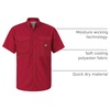 image:imageAlimens amp Gentle Short Sleeve Fishing Shirt Wicking Fabric Sun Protection Casual Button Down ShirtsRed