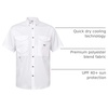 image:imageAlimens amp Gentle Short Sleeve Fishing Shirt Wicking Fabric Sun Protection Casual Button Down ShirtsWhite