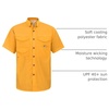 image:imageAlimens amp Gentle Short Sleeve Fishing Shirt Wicking Fabric Sun Protection Casual Button Down ShirtsYellow