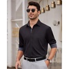 image:imageMens Dress Shirt Long Sleeve Wrinkle Free Button Down Shirt Business CasualBlack