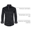 image:imageMens Dress Shirt Long Sleeve Wrinkle Free Button Down Shirt Business CasualBlack