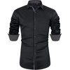 image:imageMens Dress Shirt Long Sleeve Wrinkle Free Button Down Shirt Business CasualBlack