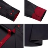 image:imageMens Dress Shirt Long Sleeve Wrinkle Free Button Down Shirt Business CasualBlack Red