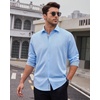 image:imageMens Dress Shirt Long Sleeve Wrinkle Free Button Down Shirt Business CasualBlue