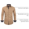 image:imageMens Dress Shirt Long Sleeve Wrinkle Free Button Down Shirt Business CasualCamel