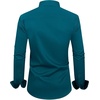 image:imageMens Dress Shirt Long Sleeve Wrinkle Free Button Down Shirt Business CasualPeacock