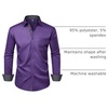 image:imageMens Dress Shirt Long Sleeve Wrinkle Free Button Down Shirt Business CasualPurple