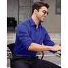 image:imageMens Dress Shirt Long Sleeve Wrinkle Free Button Down Shirt Business CasualRoyal Blue