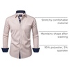image:imageMens Dress Shirt Long Sleeve Wrinkle Free Button Down Shirt Business CasualTan