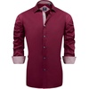 image:imageMens Dress Shirt Long Sleeve Wrinkle Free Button Down Shirt Business CasualWine Red