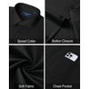 image:imageMens Dress Shirt Long Sleeve Wrinkle Free Stretch Button Down ShirtBlack