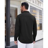 image:imageMens Dress Shirt Long Sleeve Wrinkle Free Stretch Button Down ShirtBlack