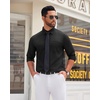 image:imageMens Dress Shirt Long Sleeve Wrinkle Free Stretch Button Down ShirtBlack