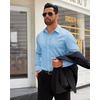 image:imageMens Dress Shirt Long Sleeve Wrinkle Free Stretch Button Down ShirtBlue