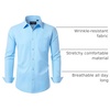 image:imageMens Dress Shirt Long Sleeve Wrinkle Free Stretch Button Down ShirtBlue