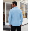 image:imageMens Dress Shirt Long Sleeve Wrinkle Free Stretch Button Down ShirtBlue