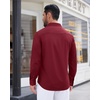 image:imageMens Dress Shirt Long Sleeve Wrinkle Free Stretch Button Down ShirtBurgundy