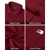 image:imageMens Dress Shirt Long Sleeve Wrinkle Free Stretch Button Down ShirtBurgundy