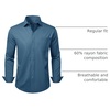 image:imageMens Dress Shirt Long Sleeve Wrinkle Free Stretch Button Down ShirtDenim Blue
