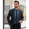 image:imageMens Dress Shirt Long Sleeve Wrinkle Free Stretch Button Down ShirtDenim Blue