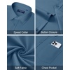 image:imageMens Dress Shirt Long Sleeve Wrinkle Free Stretch Button Down ShirtDenim Blue