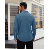 image:imageMens Dress Shirt Long Sleeve Wrinkle Free Stretch Button Down ShirtDenim Blue