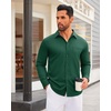 image:imageMens Dress Shirt Long Sleeve Wrinkle Free Stretch Button Down ShirtGreen
