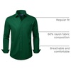 image:imageMens Dress Shirt Long Sleeve Wrinkle Free Stretch Button Down ShirtGreen