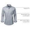 image:imageMens Dress Shirt Long Sleeve Wrinkle Free Stretch Button Down ShirtGrey
