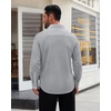 image:imageMens Dress Shirt Long Sleeve Wrinkle Free Stretch Button Down ShirtGrey