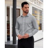 image:imageMens Dress Shirt Long Sleeve Wrinkle Free Stretch Button Down ShirtGrey