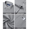 image:imageMens Dress Shirt Long Sleeve Wrinkle Free Stretch Button Down ShirtGrey
