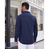 image:imageMens Dress Shirt Long Sleeve Wrinkle Free Stretch Button Down ShirtNavy Blue