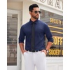 image:imageMens Dress Shirt Long Sleeve Wrinkle Free Stretch Button Down ShirtNavy Blue