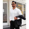 image:imageMens Dress Shirt Long Sleeve Wrinkle Free Stretch Button Down ShirtWhite