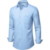 image:imageMens Dress Shirts Stretch Long Sleeve Wrinkle Free Work Button Down ShirtLight Blue