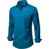image:imageMens Dress Shirts Stretch Long Sleeve Wrinkle Free Work Button Down ShirtPeacock Blue