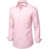 image:imageMens Dress Shirts Stretch Long Sleeve Wrinkle Free Work Button Down ShirtPink