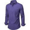 image:imageMens Dress Shirts Stretch Long Sleeve Wrinkle Free Work Button Down ShirtPurple