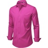 image:imageMens Dress Shirts Stretch Long Sleeve Wrinkle Free Work Button Down ShirtRose Pink