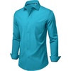 image:imageMens Dress Shirts Stretch Long Sleeve Wrinkle Free Work Button Down ShirtTurquoise