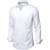 image:imageMens Dress Shirts Stretch Long Sleeve Wrinkle Free Work Button Down ShirtWhite