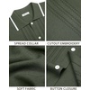 image:imageMens Knit Shirt Short Sleeve Button Down Shirt Textured Casual Summer TopsArmy Green