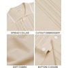 image:imageMens Knit Shirt Short Sleeve Button Down Shirt Textured Casual Summer TopsBeige
