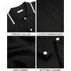 image:imageMens Knit Shirt Short Sleeve Button Down Shirt Textured Casual Summer TopsBlack