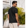 image:imageMens Knit Shirt Short Sleeve Button Down Shirt Textured Casual Summer TopsBlack