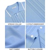 image:imageMens Knit Shirt Short Sleeve Button Down Shirt Textured Casual Summer TopsBlue